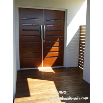 Entrance / Balcony Timber Composite Doors , Timber Veneer Door